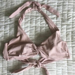 Baby Pink Bikini Top back tie neck tie